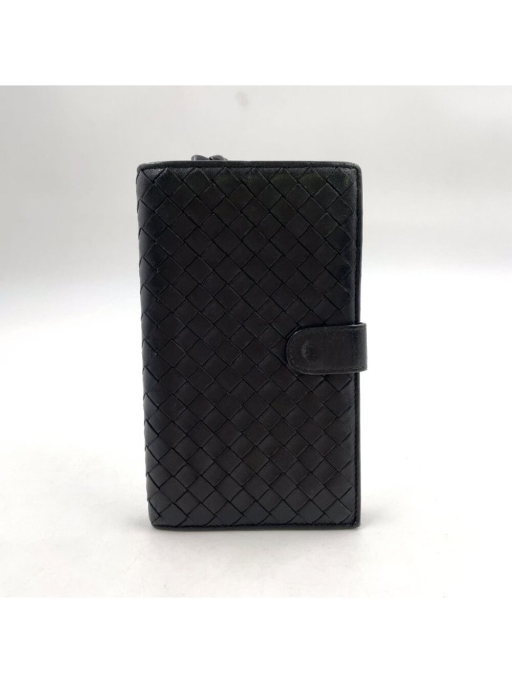 Bottega Veneta Intrecciato Leather Black Bifold Wallet Gold